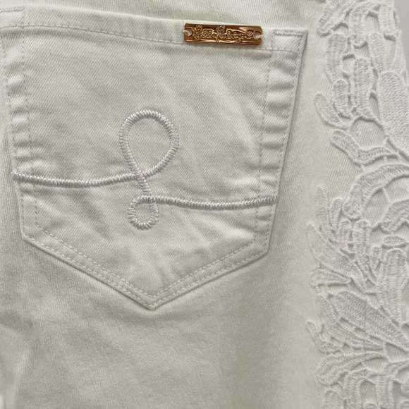 Lilly Pulitzer EUC Embroidered White Pants/Jeans Sz 4 - Picture 5 of 9